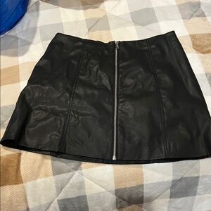 Divided Black Faux Leather Mini Skirt